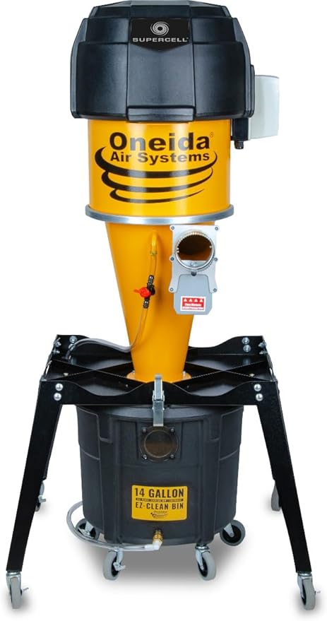 Oneida Air Systems Supercell High-Pressure Portable Freestanding HEPA-GFM Dust Collector (14-Gallon)