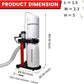 BUCKTOOL 1.2 HP Auto Start 750CFM Dust Collector with 3 Dust Collection Bag, 5.4 Cubic Bag Capacity and 5 PCS Reducer for Woodworking