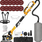 GEVEELIFE Drywall Sander, 880W 7.33A Electric Drywall Sander with Vacuum Dust Collector, 5 Variable Speed 1000-2100RPM, LED Light, Foldable & Extendable Handle, 12 Sanding Discs
